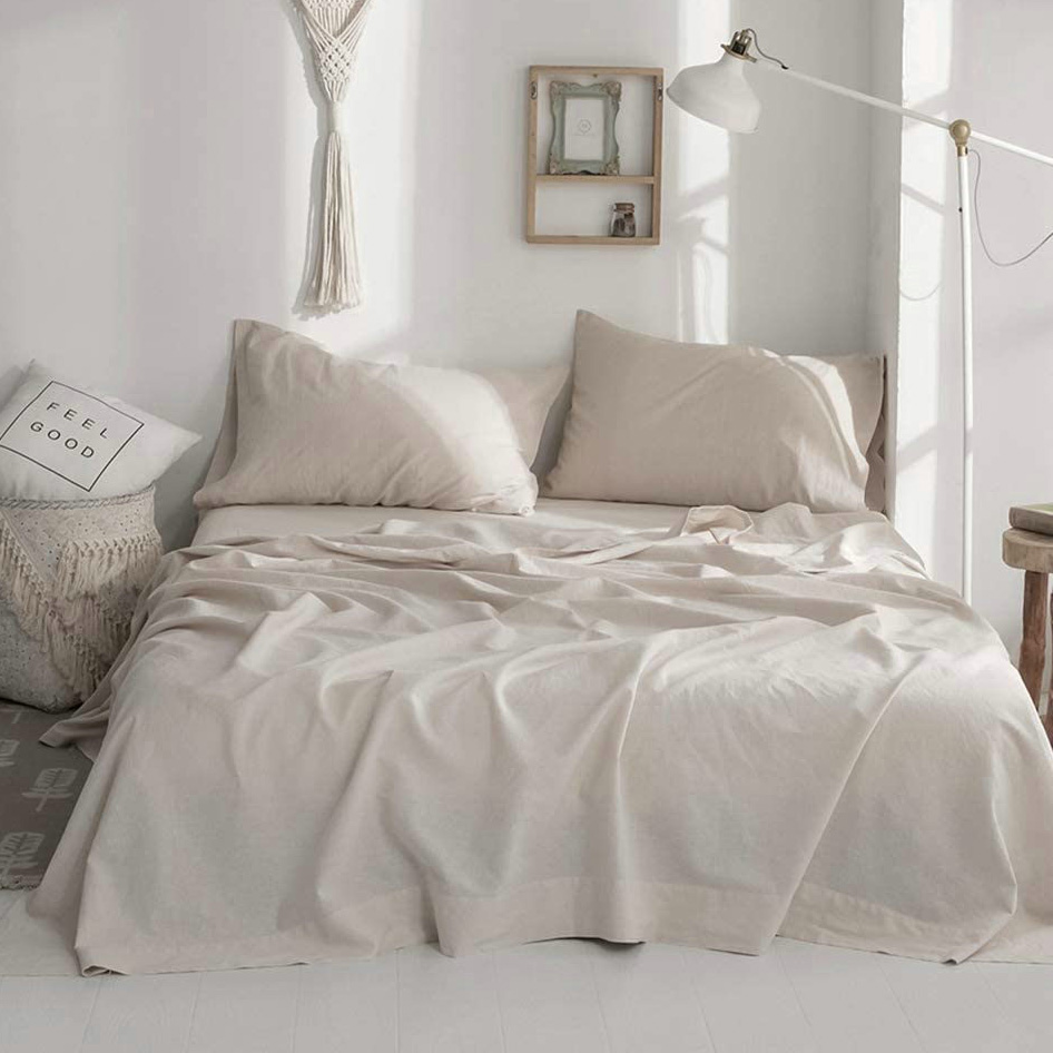 100％リネン製ソフトベッドシーツ、クイーンサイズシーツセッ - Fitted Sheet Deep のレビューと価格