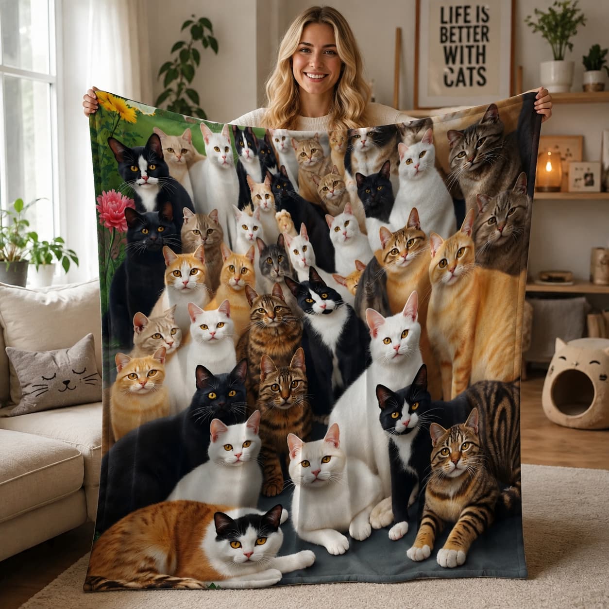 猫用ソフトブランケット1枚、猫好きへのギフトに最適 - Home Textiles Group のレビューと価格